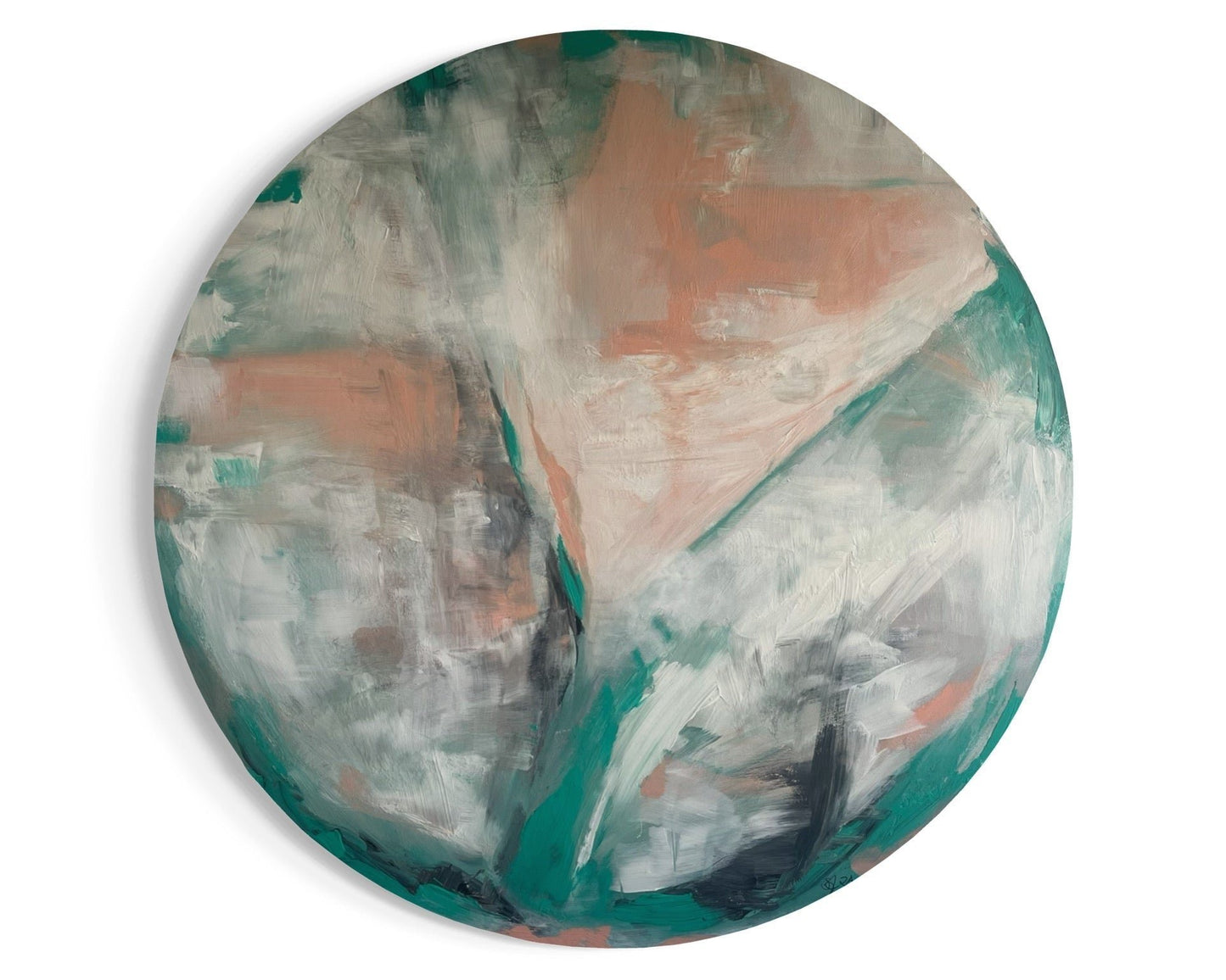 Original hand painted pastel artwork on canvas, featuring soft, flowing colours in gentle pinks, blues and whites. The abstract composition evokes a serene, dream-like atmosphere, with smooth gradients and subtle transitions that create a sense of calm and tranquility.