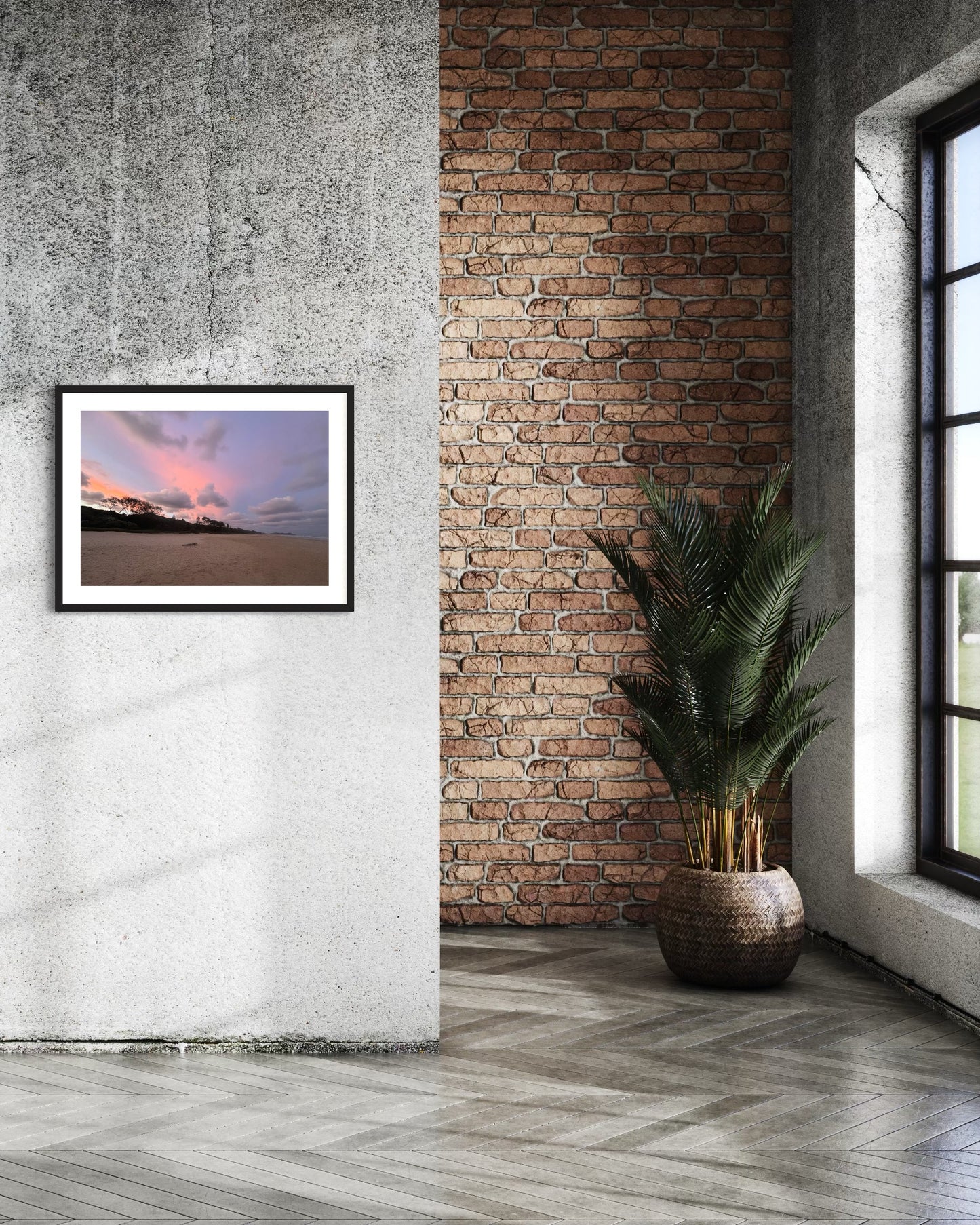 High quality print of a photograph capturing Tallow beach in Byron Bay, New South Wales. The vibrant scene evokes the beauty of the costal life and showcases the picturesque skyline against the mountain tops. Printed on premium material for a sophisticated finish.