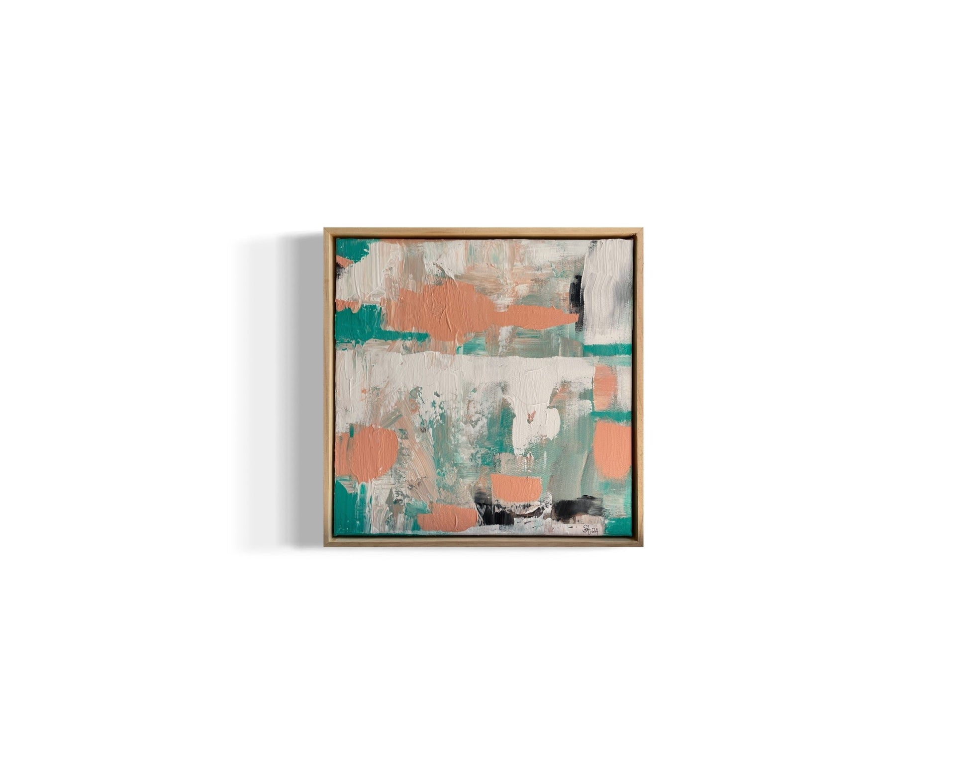 Pastel 1 from the pastel collection is an original hand painted pastel artwork on canvas, featuring soft, flowing colours in gentle pastel pink/orange, blues and whites. The abstract composition evokes a serene, dream-like atmosphere, with smooth gradients and subtle transitions that create a sense of calm, flowing on from the artwork A pastel dream.