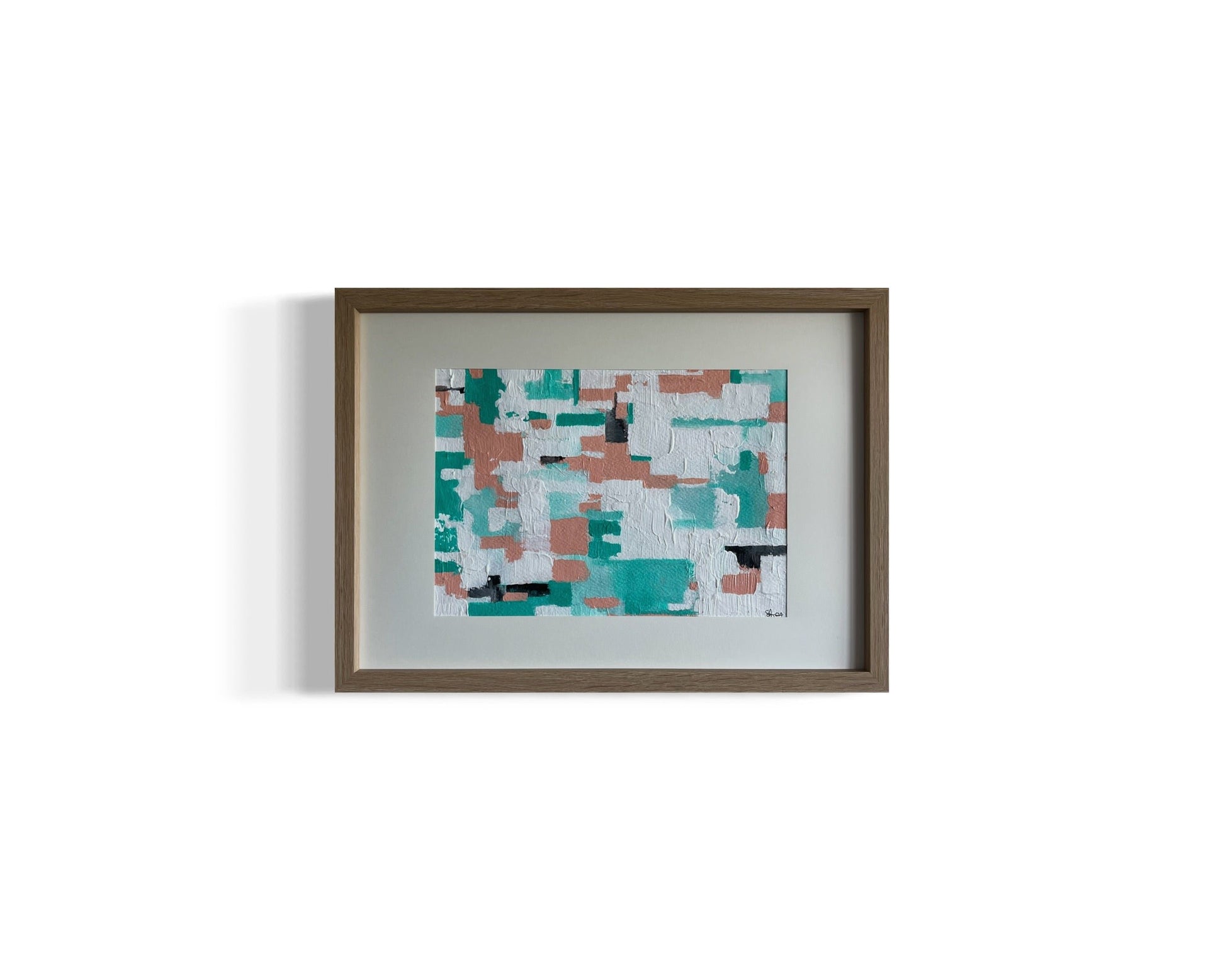 Pastel 4 from the pastel collection is an original hand painted pastel artwork on sketch paper, featuring soft, flowing colours in gentle pastel pink/orange, blue and white tones. The abstract composition evokes a serene, dream-like atmosphere, with smooth gradients and subtle transitions that create a sense of calm, flowing on from the artwork A pastel dream.