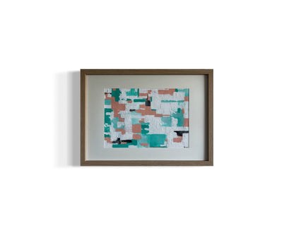 Pastel 4 from the pastel collection is an original hand painted pastel artwork on sketch paper, featuring soft, flowing colours in gentle pastel pink/orange, blue and white tones. The abstract composition evokes a serene, dream-like atmosphere, with smooth gradients and subtle transitions that create a sense of calm, flowing on from the artwork A pastel dream.