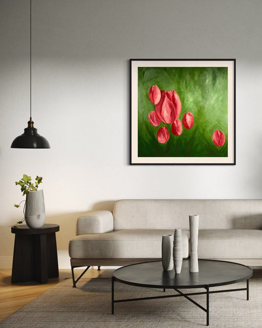 Field of tulips print